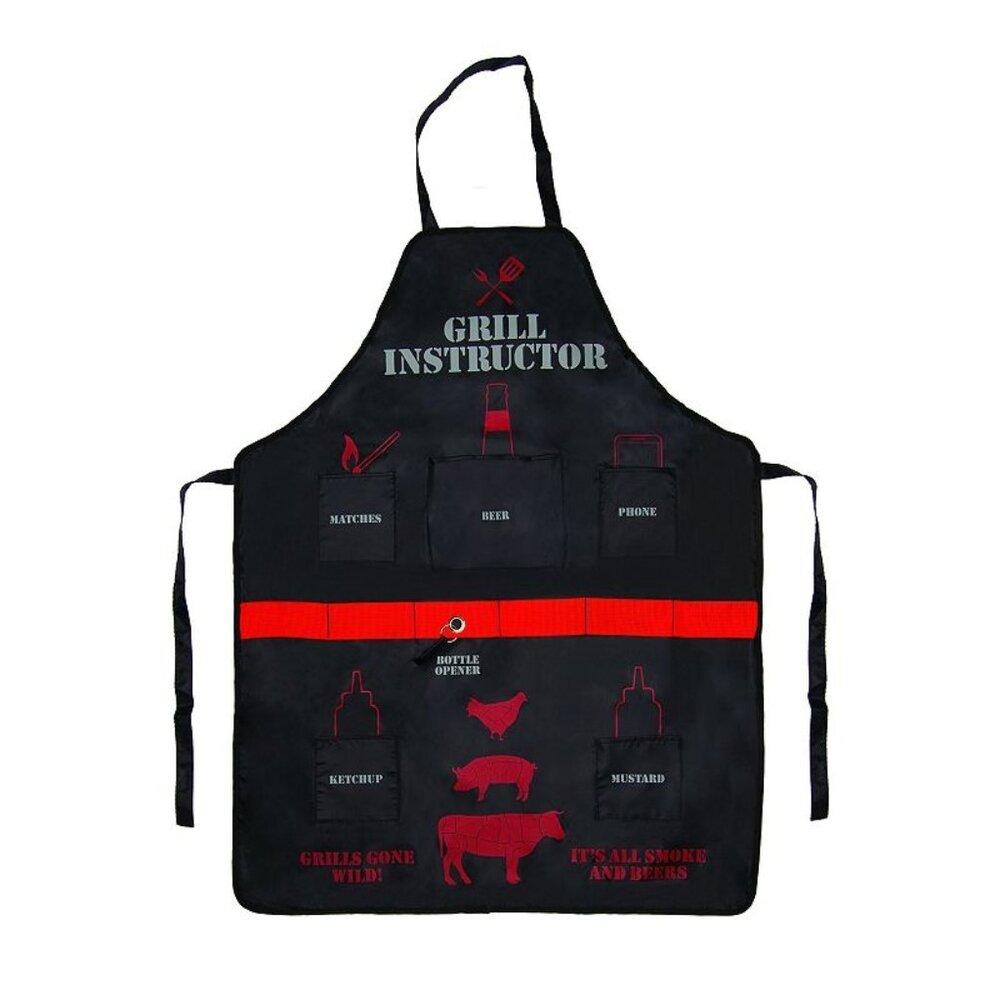 Hammer + Axe Grill Instructor Apron with 5 Pockets and 1 attached Bottle Opener